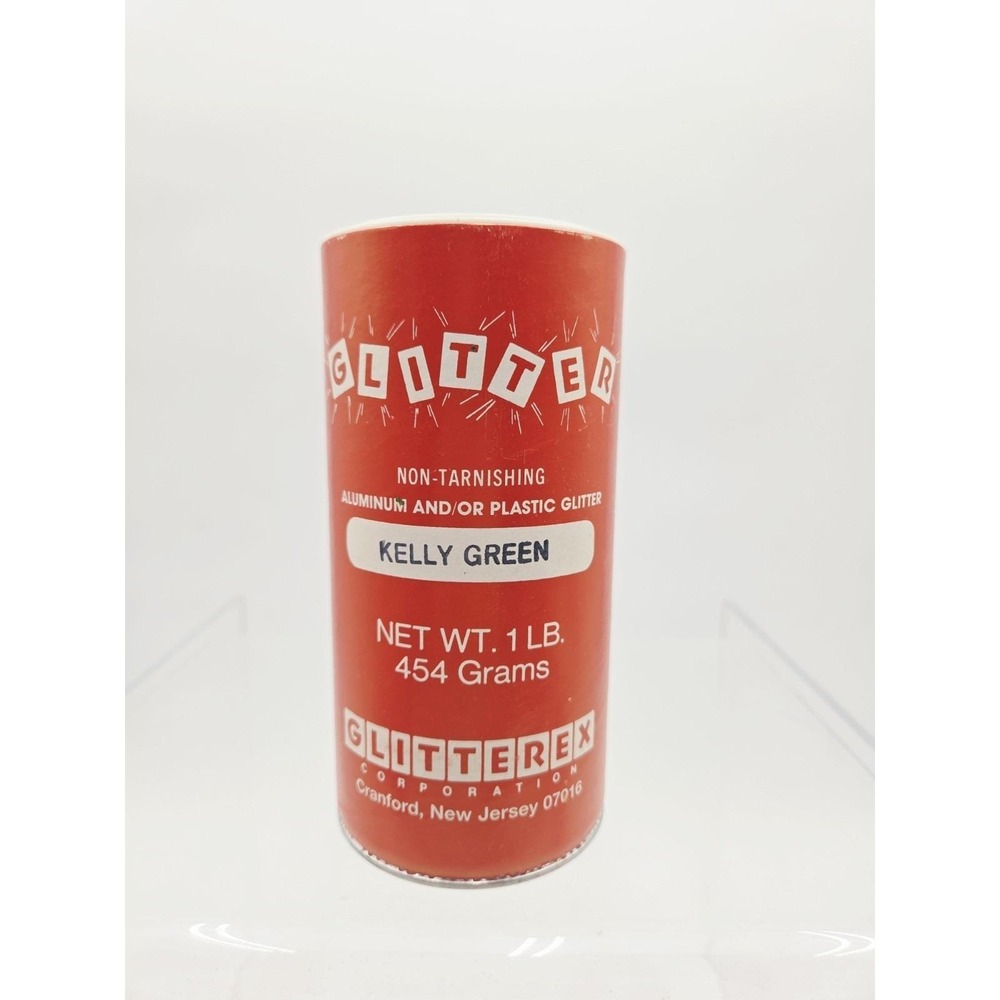 Vintage Glitterex Corp. Glitter 1lb Kelly Green